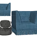 Modern Single Sofa Coffee Table 3d model