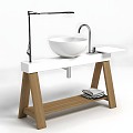 Modern Ceramic Washbasin Modern Bathroom Bathroom Toilet Faucet Sink Towel Home Furnishing 3d model