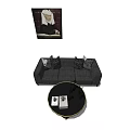 Modern Sofa Coffee Table Set With Decorative Pillows And Round Metal Frame