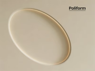 Poliform Elegant Modern Oval Chandelier With Light Color Sleek Minimalist Design 3d model