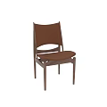 Modern Single Chair With Wooden Frame And Brown Leather Seat Backrest