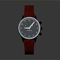Stylish Red Leather Strap Watch With Analog Dial And Classic Design