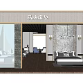 Brand Mattress Store Interior With Display Bed And Modern Furniture