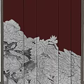 New Chinese background wall 3d model