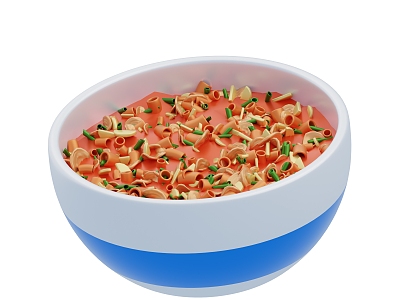 Modern hot and sour soup cartoon food 3d model