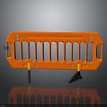 Orange Construction Safety Barrier With Plastic Panels And Stable Support Base