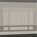 Paneled Gray Bedroom Accent Wall With Floral Pattern And Decorative Molding