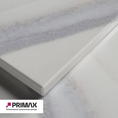 White Marble Panel Construction Component With Grey Veins And Smooth Finish 3d model