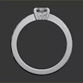 Elegant Silver Ring With Diamond Center And Engraved Band Design