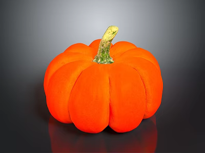Plump Ripe Orange Pumpkin with Smooth Skin on Dark Background for Healthy Food 3d model