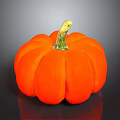 Plump Ripe Orange Pumpkin with Smooth Skin on Dark Background for Healthy Food