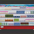 Retail Display Cabinet With Multiple Shelves Holding Various Colorful Products