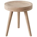 Natural Wood Dining Chair With Round Seat And Tapered Legs Modern Design
