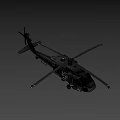 Detailed Military Helicopter With Rotors Cockpit Landing Gear And Fuselage