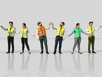 Airport personnel Ground personnel Airport personnel 3d model