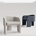 Modern Accent Chairs in Light Gray and Dark Blue Upholstered with Contemporary Design