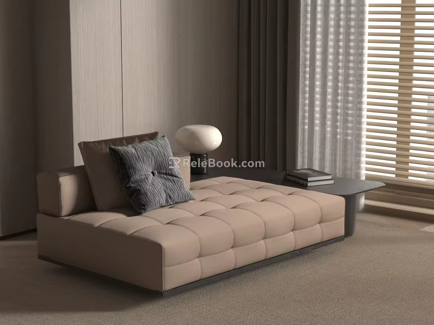Modern sofa stool modern chaise longue 3d model