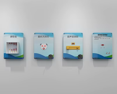 Scientific painting pulley block can blow out the lamp ultrasonic ranging time response test 3d model