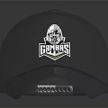 Black Trucker Hat With Mesh Back Front Embroidered Logo And Brand Patch Design 3d model