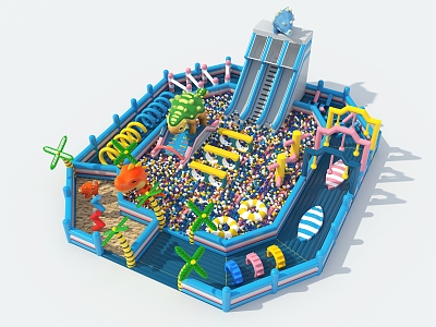 Inflatable Castle Naughty Castle Amusement Facilities Amusement Equipment Steam Bag Children's Paradise 3d model