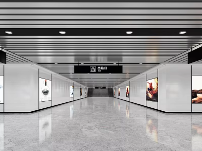 modern underground passage subway platform underground passage 3d model