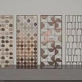 Modern Decorative Screens With Various Geometric Patterns In Neutral Tones 3d model