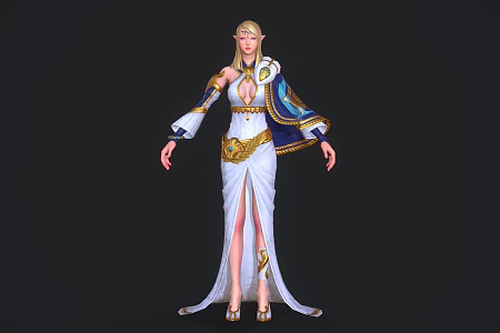 European-style European woman game character cartoon character cartoon character 3d model