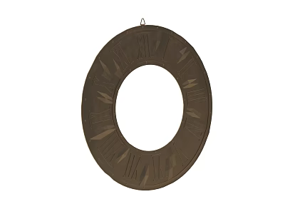 Classic Circular Wall Mounted Clock With Roman Numerals And Dark Brown Design 3d model