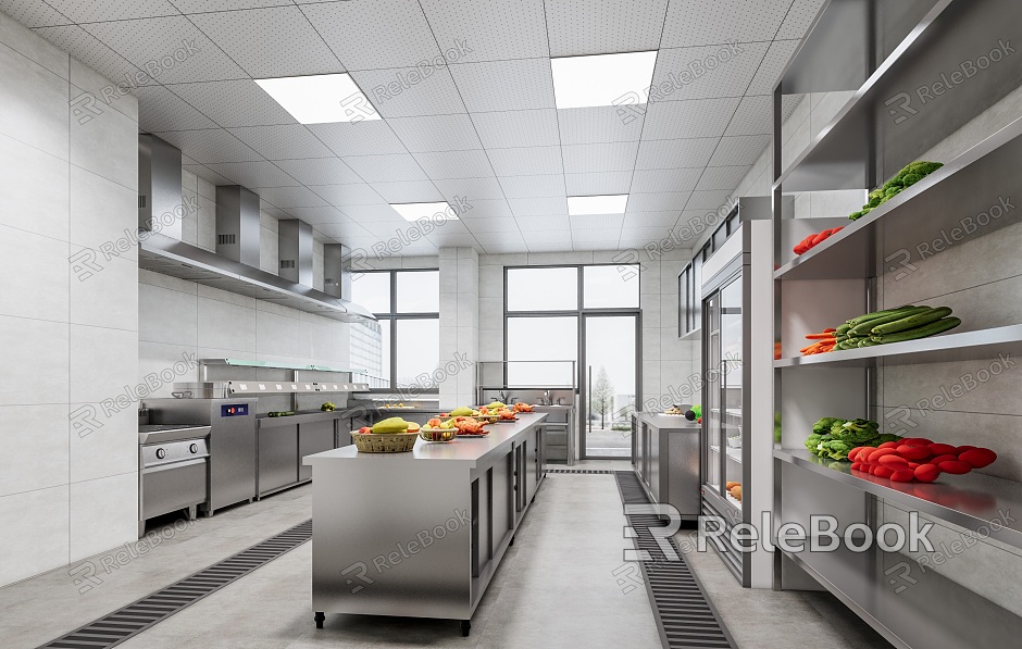 Modern Hotel Kitchen Dining Kitchen model