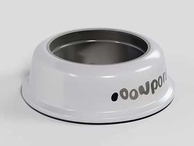 Pet Food Bowl White Stainless Steel Durable Safe With Non Slip Base And Sleek Design 3d model