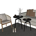 Side Table Corner Table Side Table Corner Table Sofa Combination Leisure Chair Coffee Table Round Table 3d model