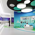 Holma Exhibition Hall Interior Featuring Curved Display Wall Visitors And Digital Screens