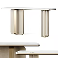 Minimalist Console Table Design With Wooden Legs And Smooth Top Surface 3d model