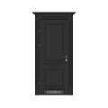 Black Modern Front Door With Metal Handle Electronic Lock And Panel Details 3d model