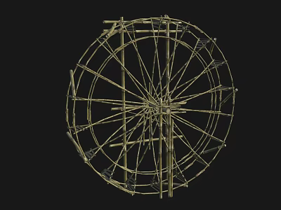 Round Bamboo Garden Ornament Decorative Structure for Outdoor Landscaping 3d model