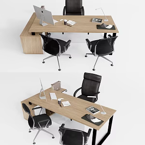 Modern Office Desk and Chair Office Desk and Chair Combination 3d model
