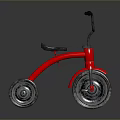 Vintage Red Children's Tricycle With Black Seat Handlebar And Wheels