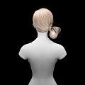 Realistic 3D Female Game And Movie Character With Blonde Bun Hairstyle Upper Body