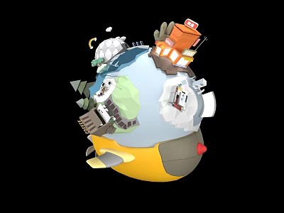 Modern Cartoon Scene Cartoon Earth 3d model Modern Cartoon Scene Cartoon Earth 3d model