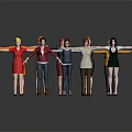 Group of People With Arms Outstretched Various Clothing Styles Different Hair Colors