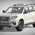 White Toyota SUV With Roof Rack And Black Wheels Front Design