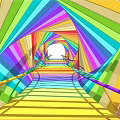 Colorful Pergola Design With Multicolored Frames And Shadow Effects