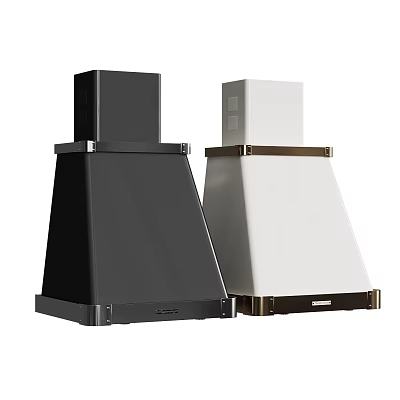 Stylish Kitchen Appliance Range Hoods In Black And White Design 3d model