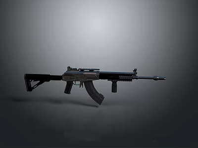 Modern Military Rifle With Black Stock Metal Barrel And Tactical Scope 3d model