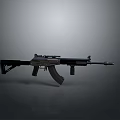 Modern Military Rifle With Black Stock Metal Barrel And Tactical Scope