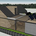Modern Detached Villa Wooden Exterior With Garden Trees And Patio Design