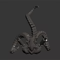 Futuristic Mechanical Octopus Creature Detailed 3D Model With Metallic Tentacles And Robotic Joints