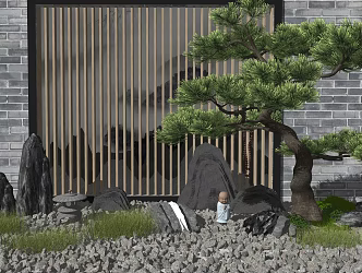 New Chinese Landscape Setches Courtyard Landscape Setches 3d model