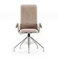 Modern Velvet Upholstered Table And Chair Set With Swivel Metal Legs Contemporary Design