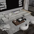Modern Sofa Coffee Table Combination Sofa Coffee Table 3d model